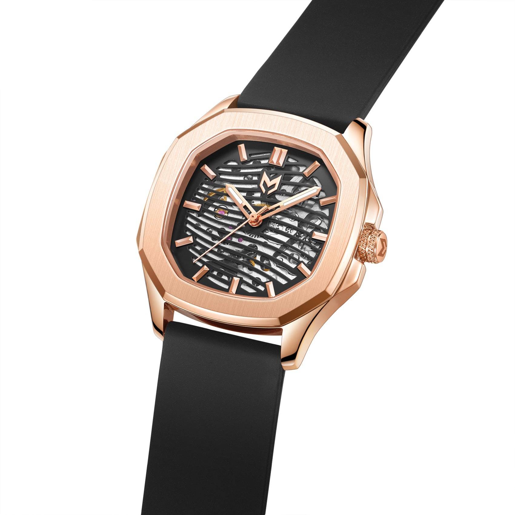 Rose gold skeleton discount watch