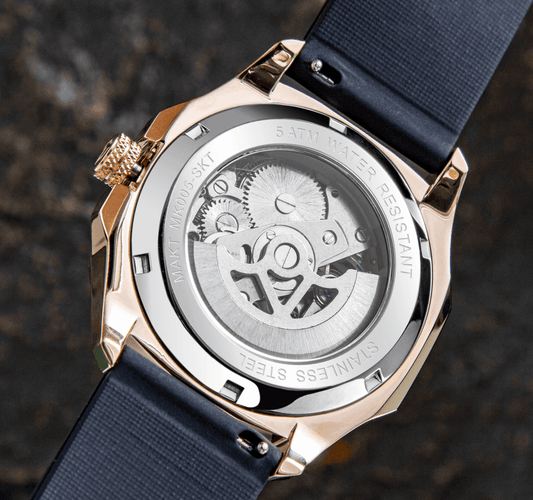 Luxury Skeleton Watch - Rose Gold Timepiece - Designer Automatic Watch